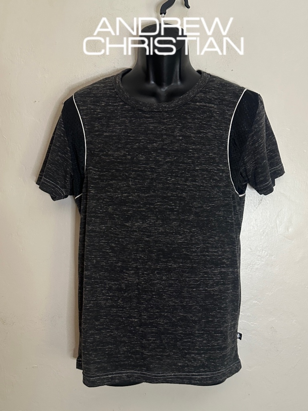 Andrew Christian T Shirt 20" armpit to armpit Cotton/rayon blend No size